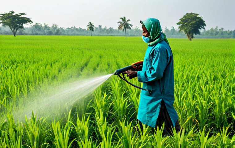 식품위생 실무를 위한 법규 요약 - "A female food inspector in a modest sari, inspecting fresh produce at a local market in Bangladesh,...