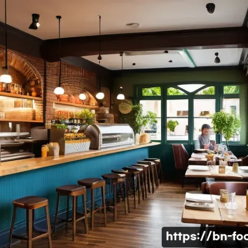 식품 관련 업무 사례 분석 - **Prompt 1: "A brightly lit, cozy cafe interior bustling with diverse customers of various ages, hap...